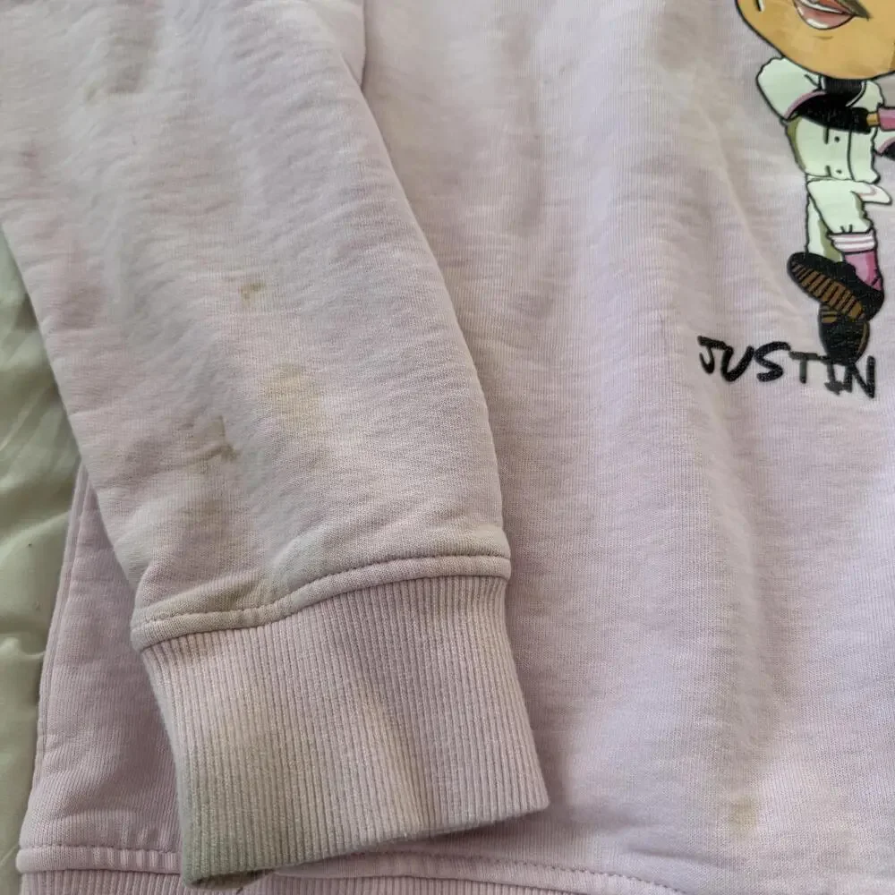 H&M Justin Bieber Crewneck Sweatshirt Pink Changes Tour Graphic Size S